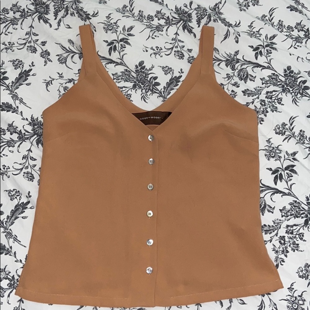 Cute peach color button up blouse